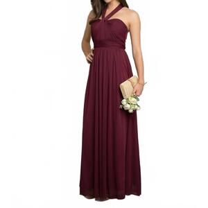 NEW EVA halter neck gown in burgundy